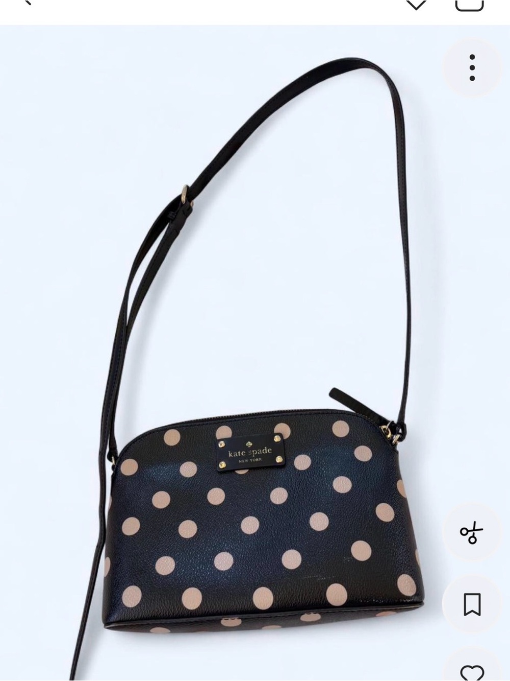 kate spade Black with Blush Polka Dot Crossbody Bag